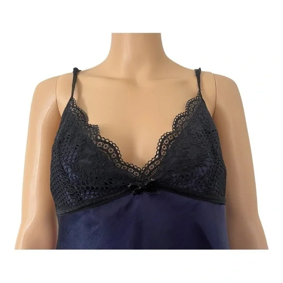 LINEA Donatella lace dark purple lingerie adjustable spaghetti strap bow Women M - Picture 12 of 15